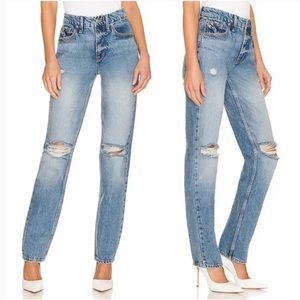 Good American Blue Straight Leg Jeans